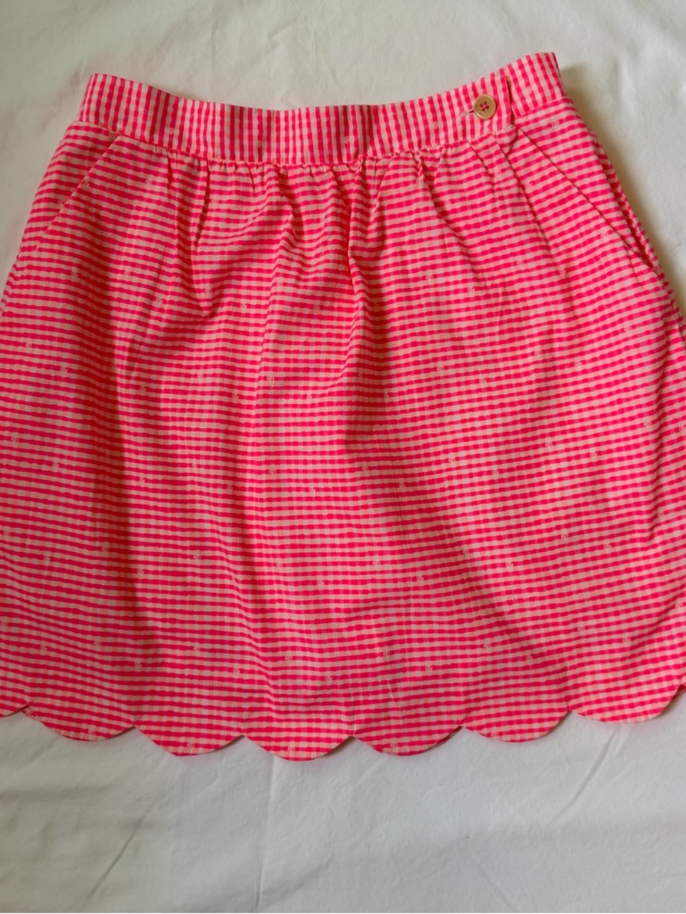 Lilly Pulitzer Pink Gingham Scallop Hem Women’s Skirt